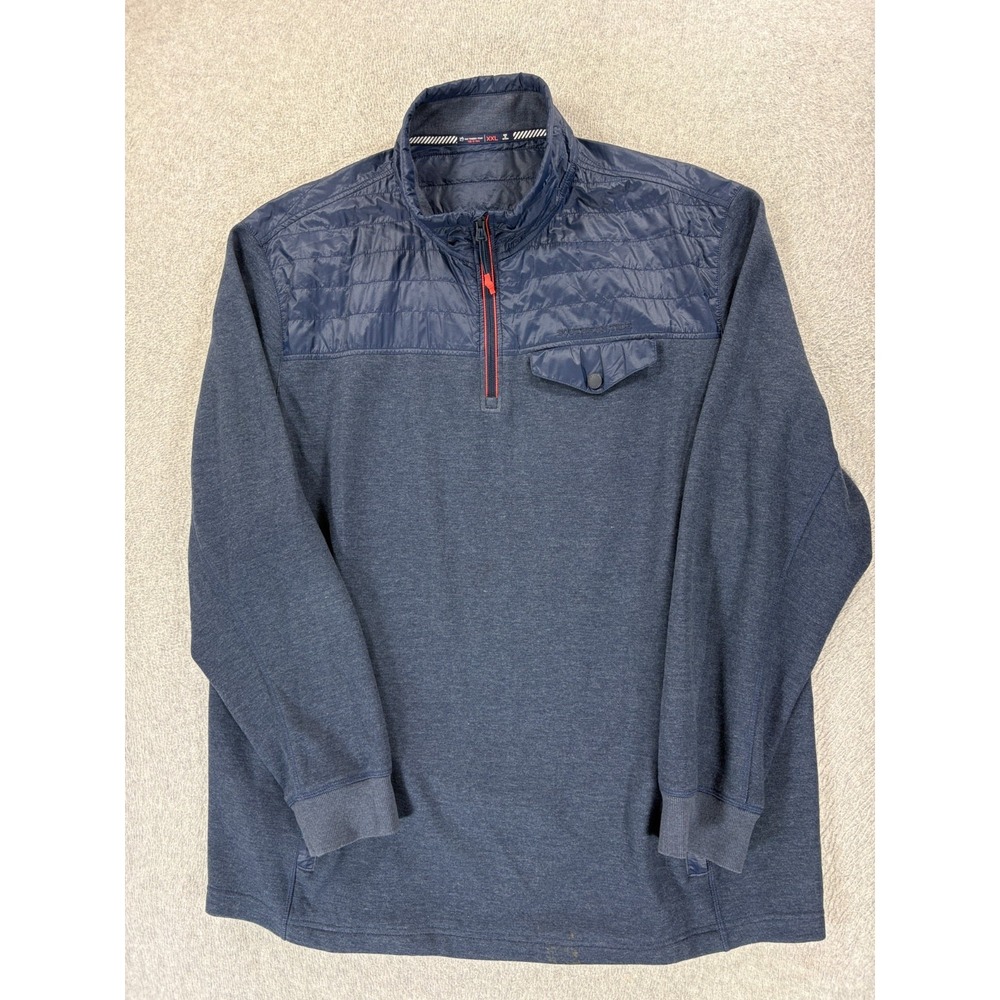 Southern Tide 1/4 Zip Quilted Outdoor Pullover (Men's 2XL) Blue